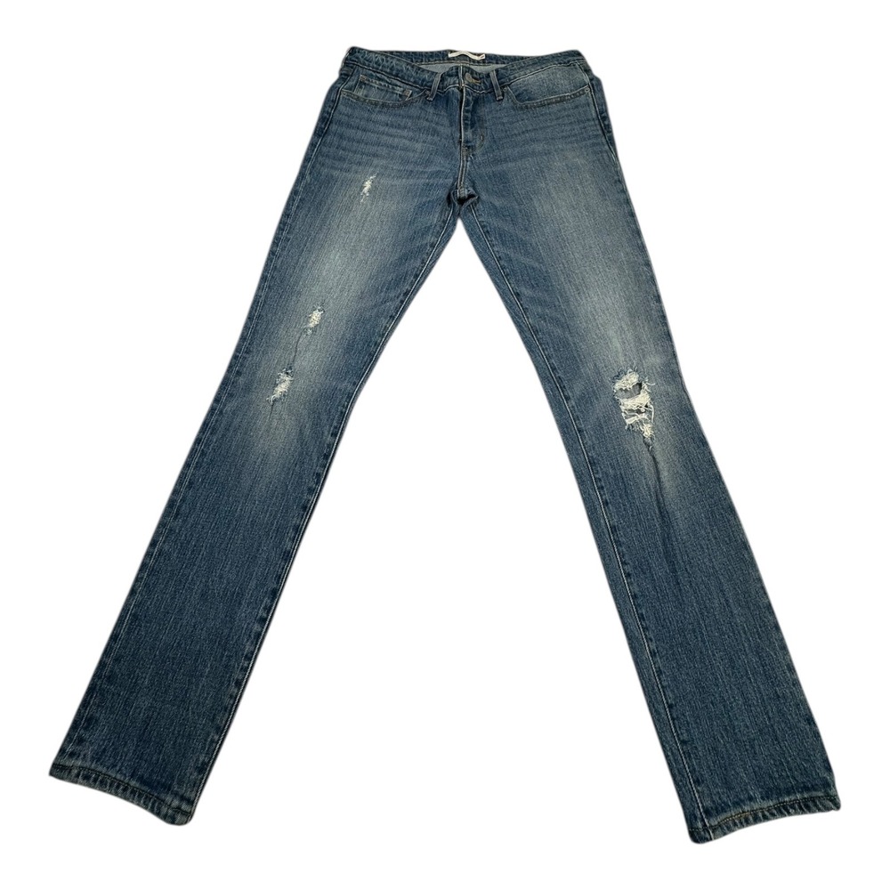 Levi's 711 Skinny Jeans Distressed Blue Denim Women's Size 30W‎ X 30L